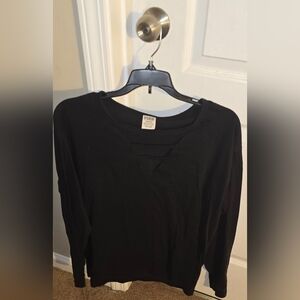 PINK Victoria's Secret Classic Black Long Sleeve Tee